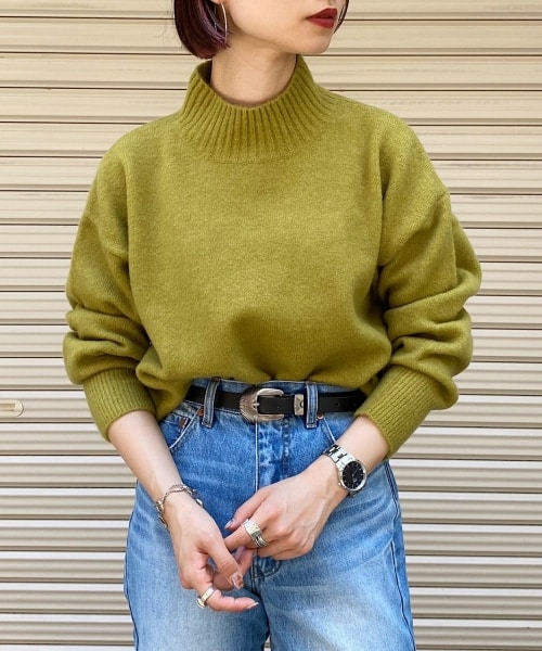 PAGEBOY（ページボーイ）の「【WEB限定アイテム】ウールＭＩＸタートルプルオーバー【先行予約】（トップス・レディース・ホワイト/ブラック/ライトピンク/ベージュ/コバルトブルー/ピスタチオ/グレープ・F）」の4枚目の写真