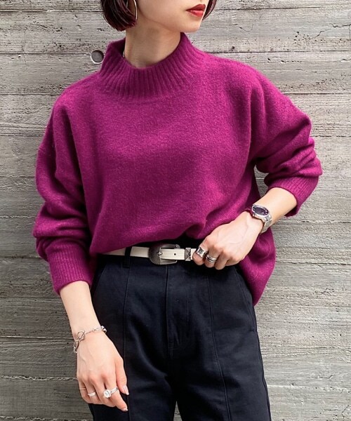 PAGEBOY（ページボーイ）の「【WEB限定アイテム】ウールＭＩＸタートルプルオーバー【先行予約】（トップス・レディース・ホワイト/ブラック/ライトピンク/ベージュ/コバルトブルー/ピスタチオ/グレープ・F）」の7枚目の写真