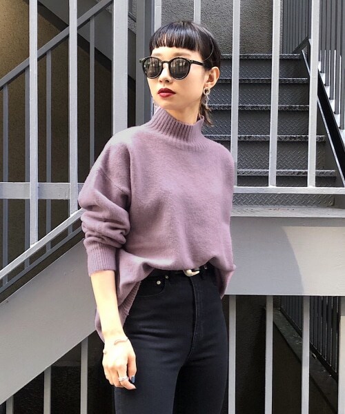 PAGEBOY（ページボーイ）の「【WEB限定アイテム】ウールＭＩＸタートルプルオーバー【先行予約】（トップス・レディース・ホワイト/ブラック/ライトピンク/ベージュ/コバルトブルー/ピスタチオ/グレープ・F）」の17枚目の写真