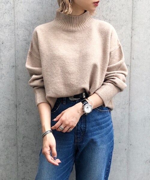 PAGEBOY（ページボーイ）の「【WEB限定アイテム】ウールＭＩＸタートルプルオーバー【先行予約】（トップス・レディース・ホワイト/ブラック/ライトピンク/ベージュ/コバルトブルー/ピスタチオ/グレープ・F）」の3枚目の写真