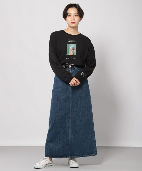 PAGEBOY(ページボーイ)の「【WEB先行予約】フェルメールロンTシャツ(トップス・レディース・ホワイト/ブラック・F)」の4枚目の写真