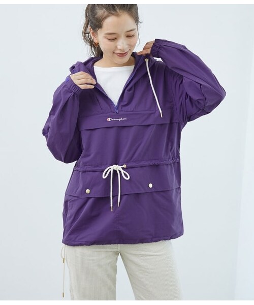 ROPE' PICNIC(ロペピクニック)の「【Champion】アノラックパーカー(ジャケット/アウター・レディース・ベージュ/パープル・38)」の2枚目の写真