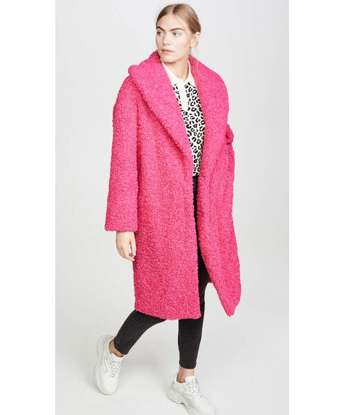 Alice and Olivia(アリスオリヴィア)の「alice + olivia Ora Faux Fur Long Oversized Collar Coat(ジャケット/アウター・レディース・Pink・XS/S/M/L)」の3枚目の写真