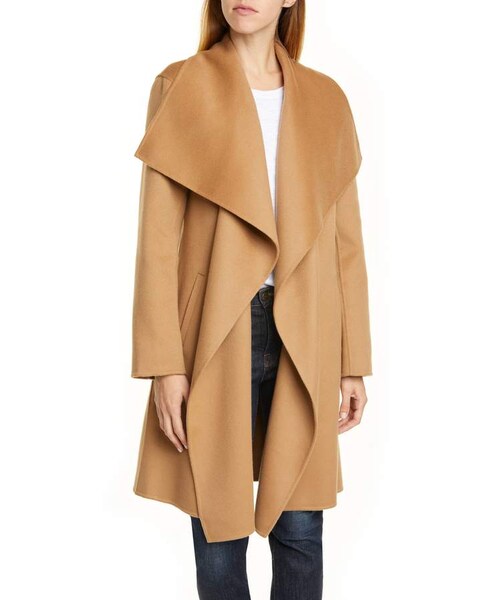 Cascade collar double face wool & cashmere coat Clearance