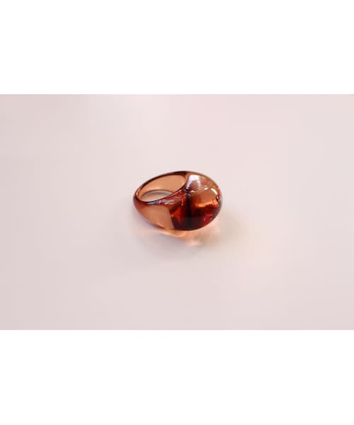 Handmade(ハンドメイド)の「acryl clear ring marron brown(リング・レディース・その他)」の1枚目の写真