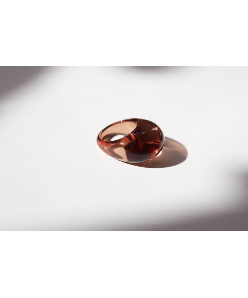 Handmade(ハンドメイド)の「acryl clear ring marron brown(リング・レディース・その他)」の5枚目の写真