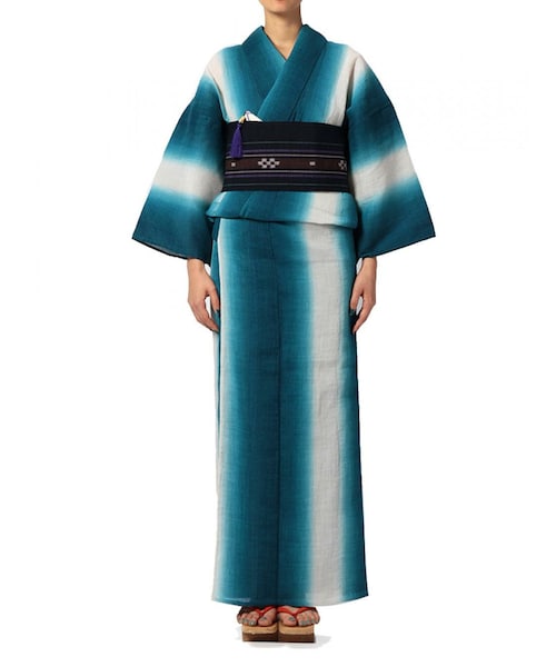 sladky スラドキー近江縮グラデーション浴衣