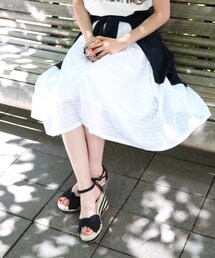 GLOBAL WORK | ドビーチェックフレアスカート(スカート)