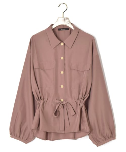 w closet(ダブルクローゼット)の「スパンブロードウエストドロストシャツ(トップス・レディース・モカ/グレージュ/グレーピンク・FREE)」の1枚目の写真