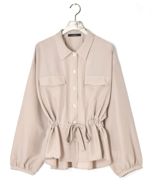 w closet(ダブルクローゼット)の「スパンブロードウエストドロストシャツ(トップス・レディース・モカ/グレージュ/グレーピンク・FREE)」の2枚目の写真