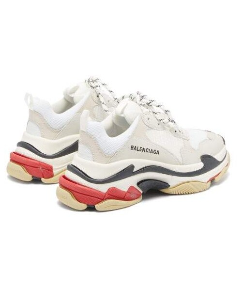 Balenciaga - Triple S Leather And Mesh Trainers - Womens - White