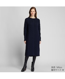 UNIQLO | ケーブルニットワンピース（長袖）(ワンピース)