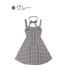 Bobon21 | グレンチェックフレアワンピース-全２色-(ワンピース)