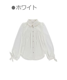 Bobon21 | Sweetガーリーリボン袖ブラウス-全２色-(シャツ/ブラウス)