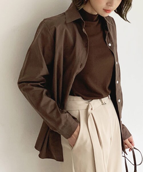 DHOLIC（ディーホリック）の「コットンシャツ（シャツ/ブラウス・レディース・ベージュ/ブラウン/ホワイト/ブルー・FREE）」の3枚目の写真