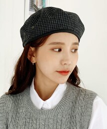 DHOLIC | ドロストチェックベレー帽(ハンチング/ベレー帽)