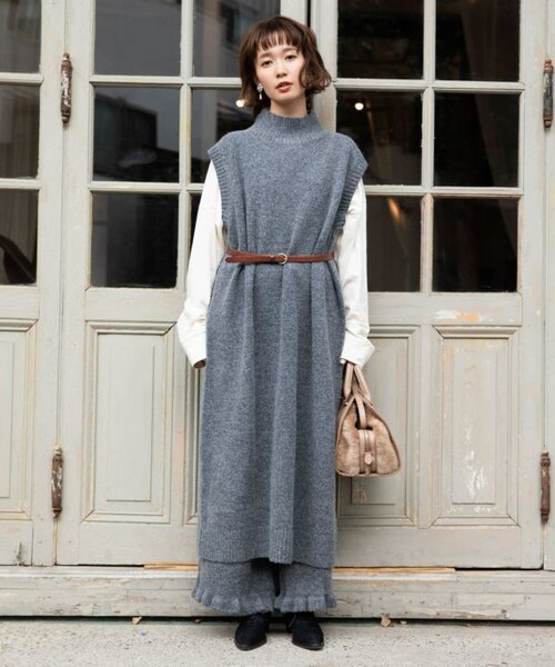 Crisp（クリスプ）の「ライトフリルニットパンツ（その他パンツ・レディース・ブラック/ブラウン・FREE）」の3枚目の写真