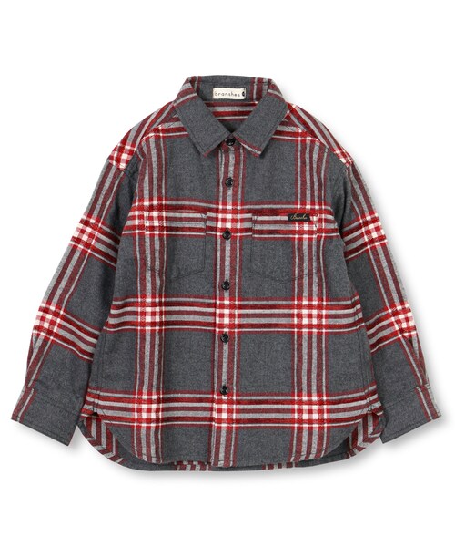 BRANSHES(ブランシェス)の「チェック柄シャツ(シャツ/ブラウス・キッズ・ブラウン/チャコールグレー・90cm~150cm)」の2枚目の写真