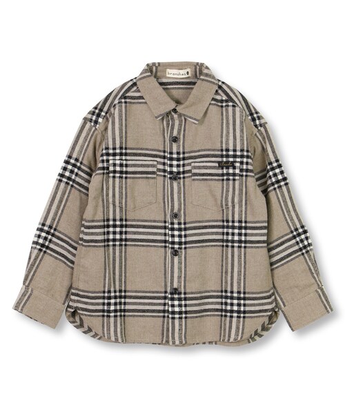 BRANSHES(ブランシェス)の「チェック柄シャツ(シャツ/ブラウス・キッズ・ブラウン/チャコールグレー・90cm~150cm)」の1枚目の写真
