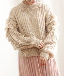 Crisp | ケーブルフリンジニット(ニット/セーター)