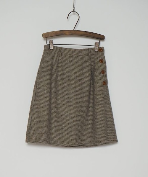 Crisp（クリスプ）の「ボタンツイードスカート（スカート・レディース・ブラウン/ベージュ・FREE）」の2枚目の写真
