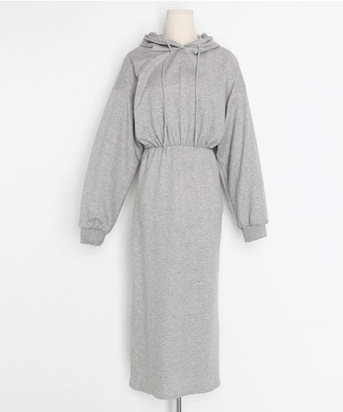 DHOLIC（ディーホリック）の「フードスウェットワンピース（ワンピース・レディース・ブラック/グレー・FREE）」の2枚目の写真