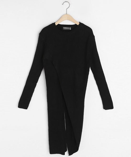 DHOLIC（ディーホリック）の「ダイアゴナルロングニット（ニット/セーター・レディース・グリーン/ブラック・FREE）」の2枚目の写真