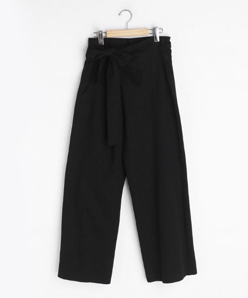 DHOLIC（ディーホリック）の「コットンラップワイドパンツ（その他パンツ・レディース・ベージュ/ブラック・FREE）」の2枚目の写真