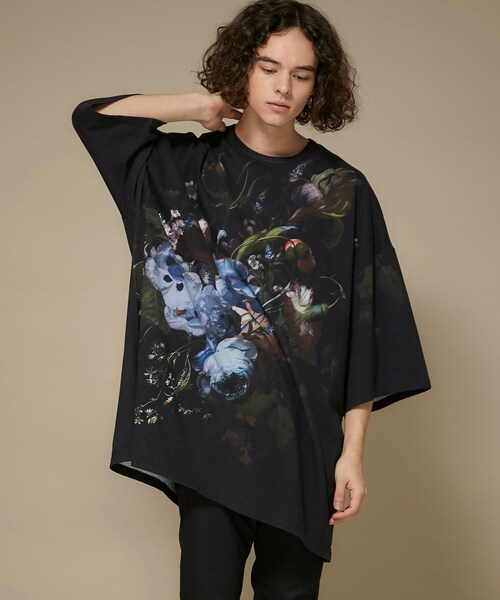 LAD MUSICIAN（ラッドミュージシャン）の「インクジェットフラワービッグティーシャツ（その他・メンズ・BLACK/YLW/GRN・FREE/MODEL:175cm SIZE:FREE）」の15枚目の写真