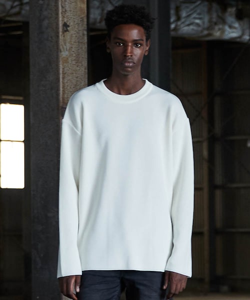 LIDNM（リドム）の「LILY AZE BASIC KNIT（ニット/セーター・メンズ・ホワイト系・MEDIUM/LARGE）」の2枚目の写真