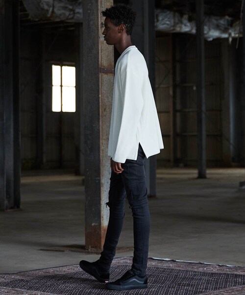 LIDNM（リドム）の「LILY AZE BASIC KNIT（ニット/セーター・メンズ・ホワイト系・MEDIUM/LARGE）」の5枚目の写真