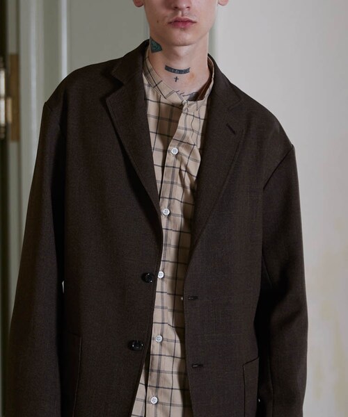 LIDNM（リドム）の「BOX TAILORED JACKET（テーラードジャケット・メンズ・ブラウン系・MEDIUM/LARGE）」の5枚目の写真