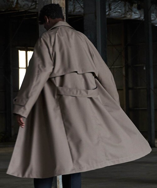 LIDNM（リドム）の「WOOL GABA TIERENCH COAT（トレンチコート・メンズ・ブラウン系・MEDIUM/LARGE）」の3枚目の写真