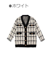 Bobon21 | 袖フリンジニットコーディガン-全２色-(カーディガン/ボレロ)