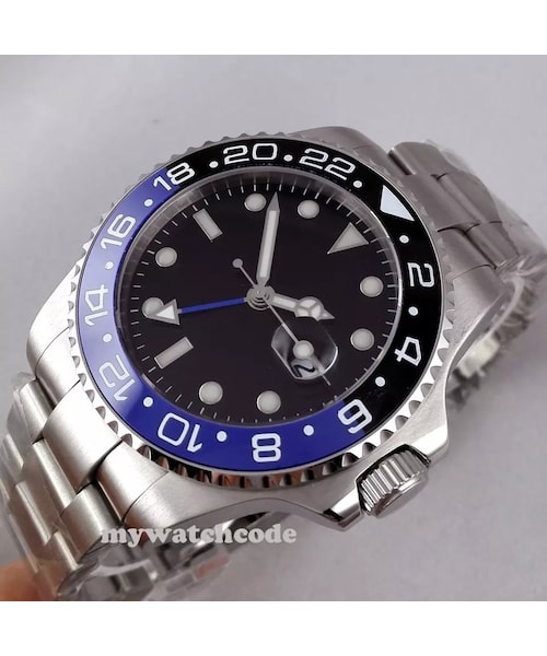 新品(同様) 自動巻き時計 nologo GMT no brand(ノーブランド)の「nologo メンズ腕時計 機械式 自動