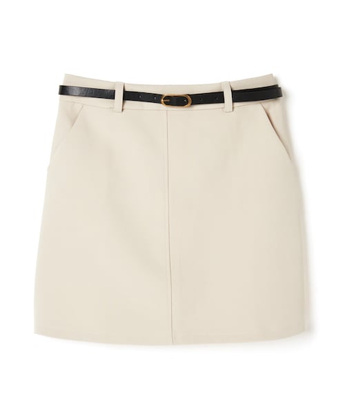 GRL（グレイル）の「細ベルト付き台形ミニスカート（スカート・レディース・ブラック/ベージュ/アイボリー/キャメル・S）」の4枚目の写真