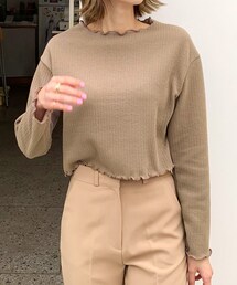 DHOLIC | クロップドウェーブTシャツ(Tシャツ/カットソー)