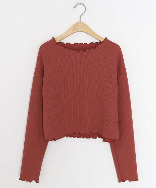 DHOLIC（ディーホリック）の「クロップドウェーブTシャツ（Tシャツ/カットソー・レディース・ブラウン/ホワイト/ブラック/レッド・FREE）」の4枚目の写真