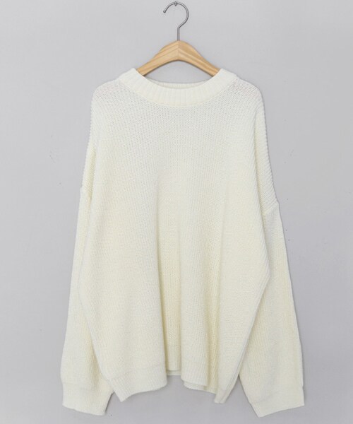 DHOLIC（ディーホリック）の「ラウンドルーズニット（ニット/セーター・レディース・ブラウン/ピンク/ホワイト/ブラック/レッド・FREE）」の2枚目の写真