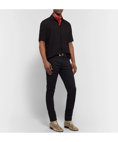 SAINT LAURENT PARIS パイソンマイルズブーツ Saint Laurent Paris／サンローランパリ】パイソンサンティアゴ