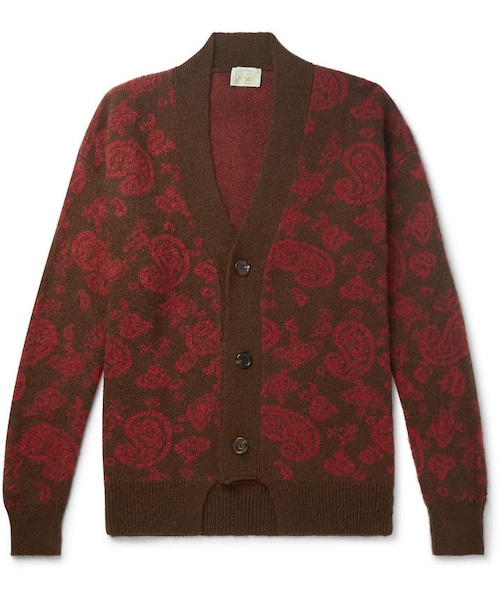 ARIES（アリーズ）の「Aries Paisley Mohair-Blend Jacquard Cardigan 