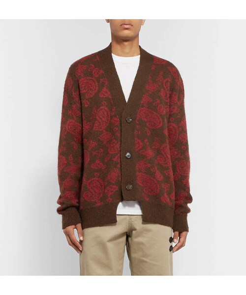 ARIES（アリーズ）の「Aries Paisley Mohair-Blend Jacquard Cardigan 