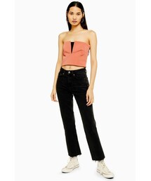 Topshop IDOL Washed Black Straight Jeans
