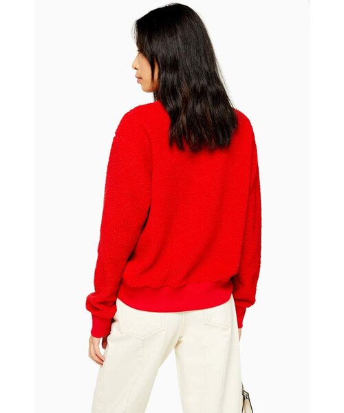 TOPSHOP（トップショップ）の「Topshop Red Textured Zip Up