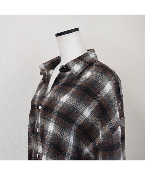 no brand（ノーブランド）の「チェックルーズシャツ（シャツ/ブラウス・レディース・その他）」の10枚目の写真