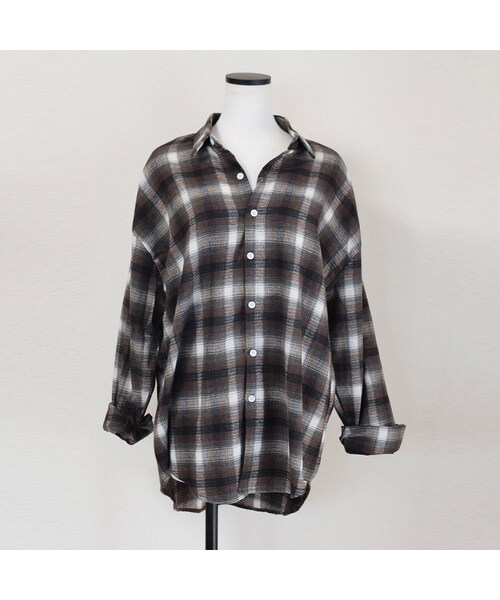 no brand（ノーブランド）の「チェックルーズシャツ（シャツ/ブラウス・レディース・その他）」の9枚目の写真