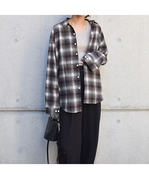 no brand（ノーブランド）の「チェックルーズシャツ（シャツ/ブラウス・レディース・その他）」の8枚目の写真