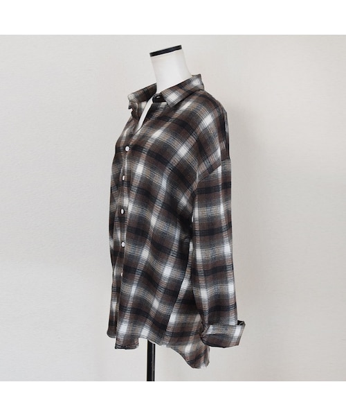 no brand（ノーブランド）の「チェックルーズシャツ（シャツ/ブラウス・レディース・その他）」の11枚目の写真