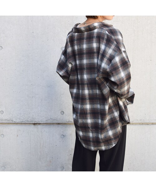 no brand（ノーブランド）の「チェックルーズシャツ（シャツ/ブラウス・レディース・その他）」の6枚目の写真