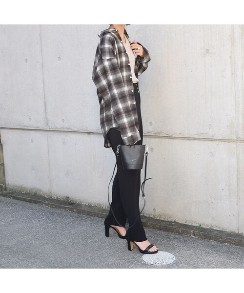 no brand（ノーブランド）の「チェックルーズシャツ（シャツ/ブラウス・レディース・その他）」の2枚目の写真